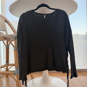 Z Supply Black Long Sleeve Knit Top